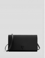 Violet black nylon shoulder bag
