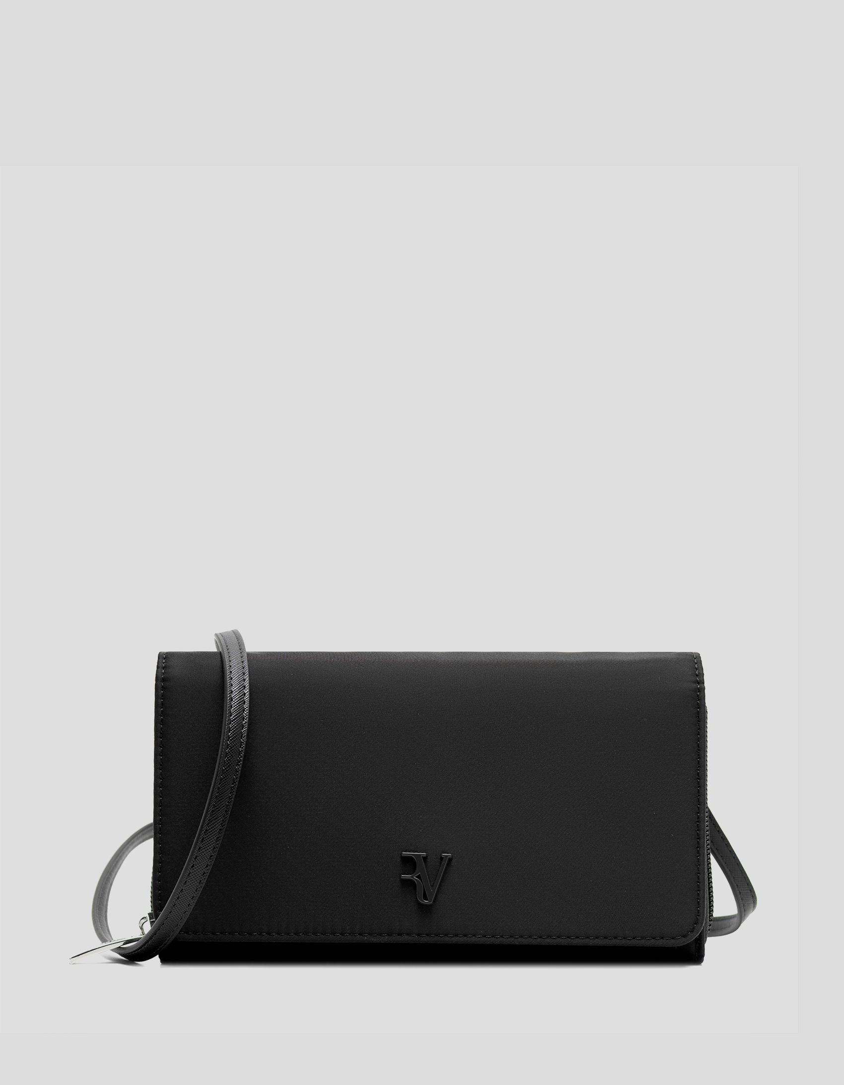 Violet black nylon shoulder bag