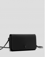 Violet black nylon shoulder bag