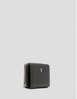 Margot zip wallet in green grained leather