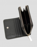 Bruna green grained leather zip wallet