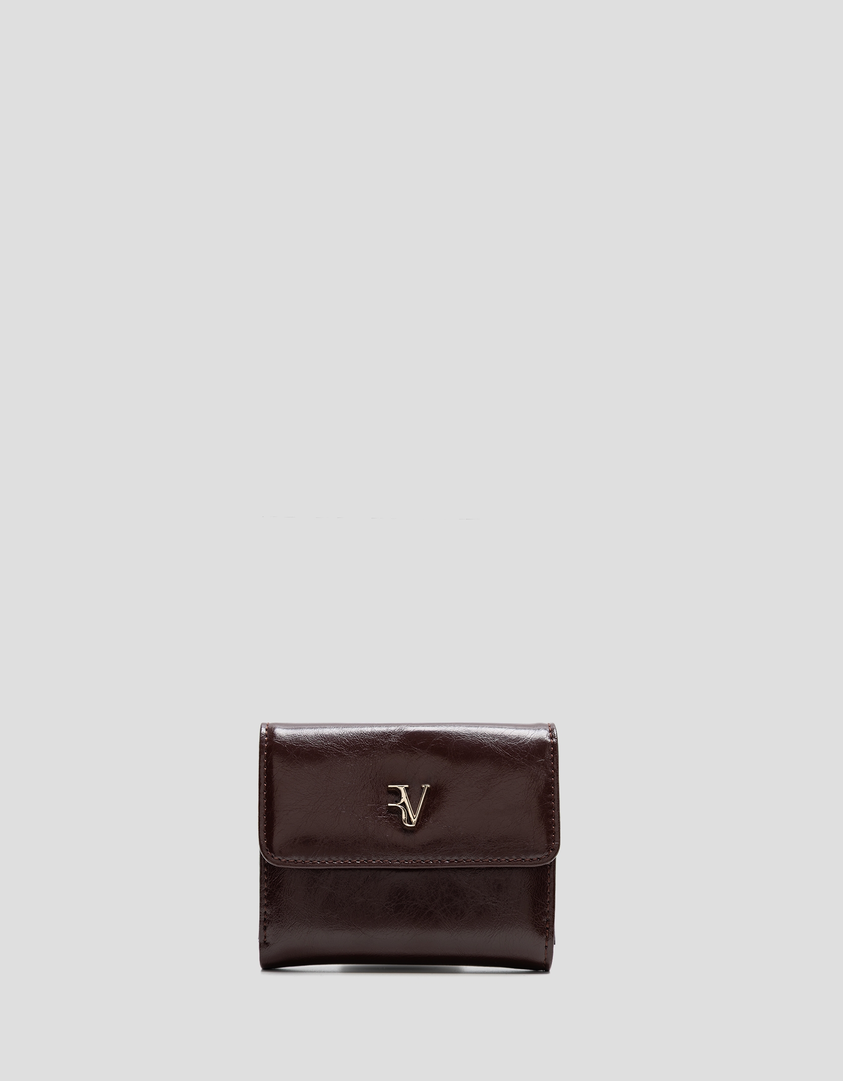 Bruna Mini burgundy crackled leather wallet