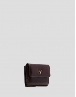 Bruna Mini burgundy crackled leather wallet