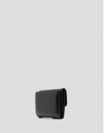 Bruna Mini wallet in black crackled leather
