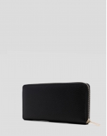 Bruna Maxi wallet in black grained leather