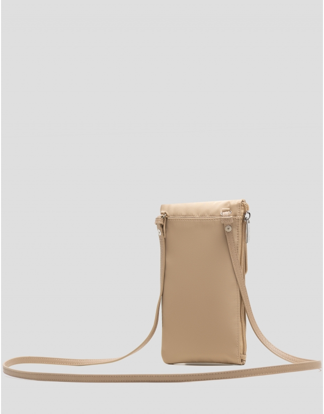 Violet beige nylon mobile phone bag