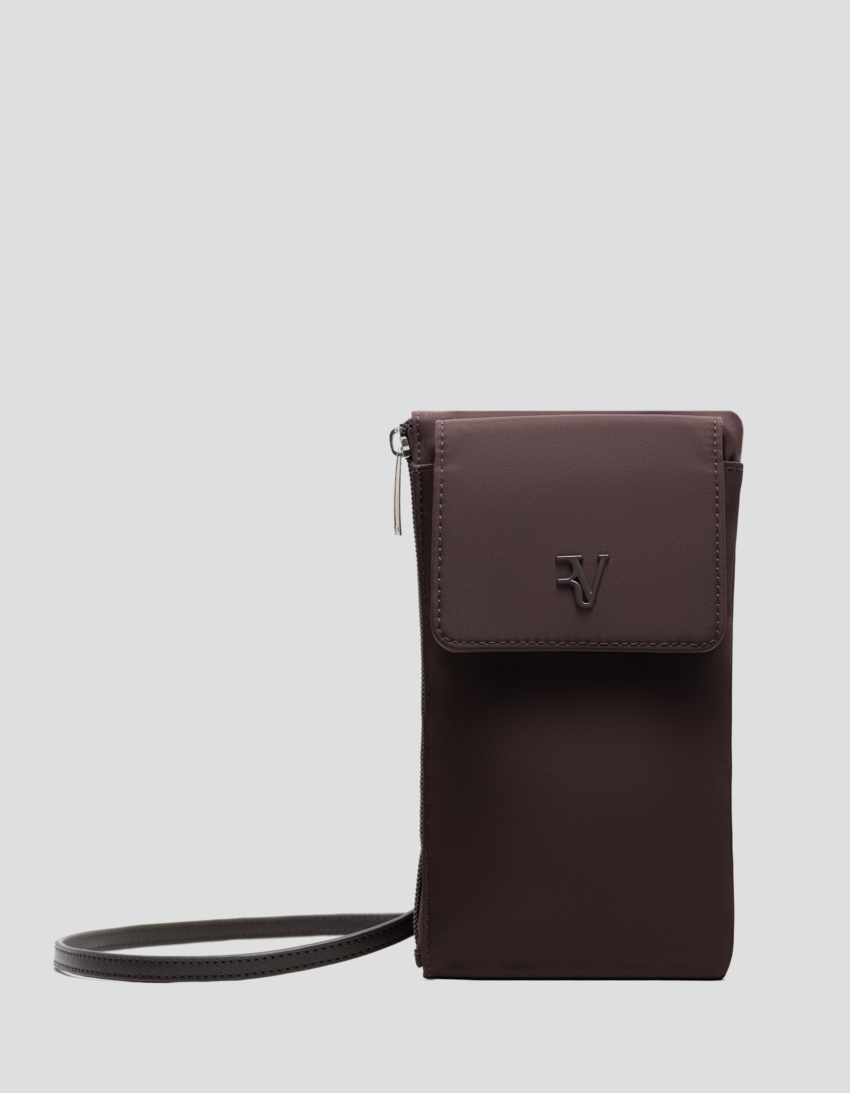 Violeta mobile phone bag in brown nylon
