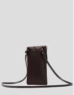 Violeta mobile phone bag in brown nylon