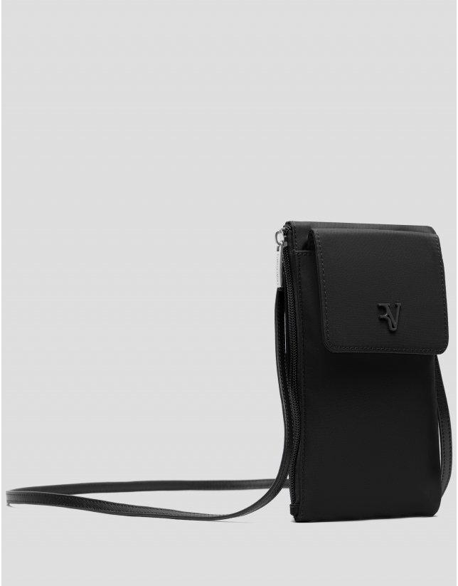 Violet black nylon mobile phone bag