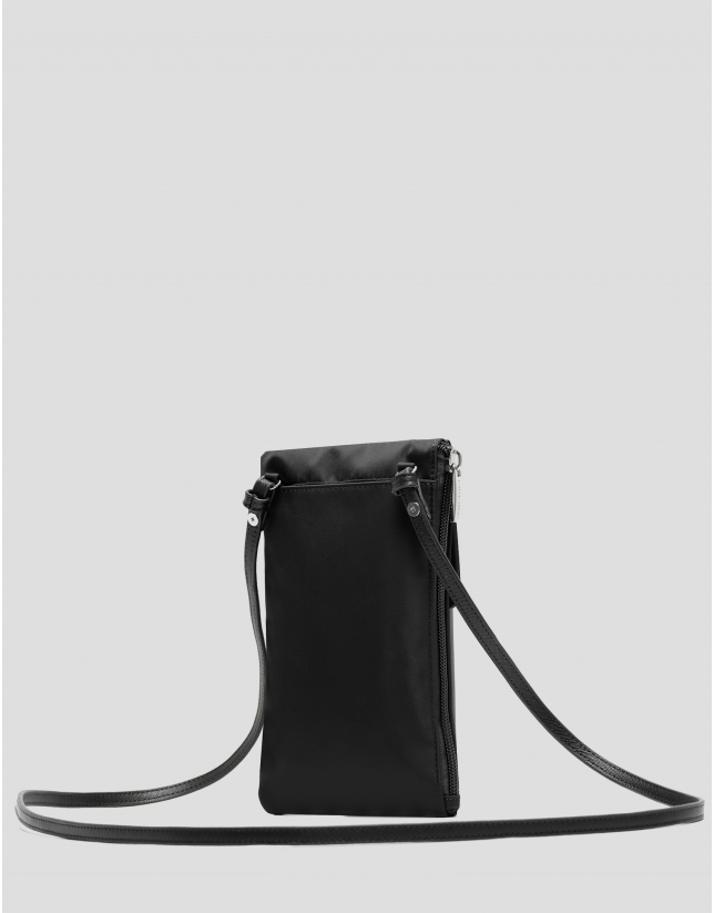 Violet black nylon mobile phone bag