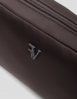 Violet brown nylon toiletry bag
