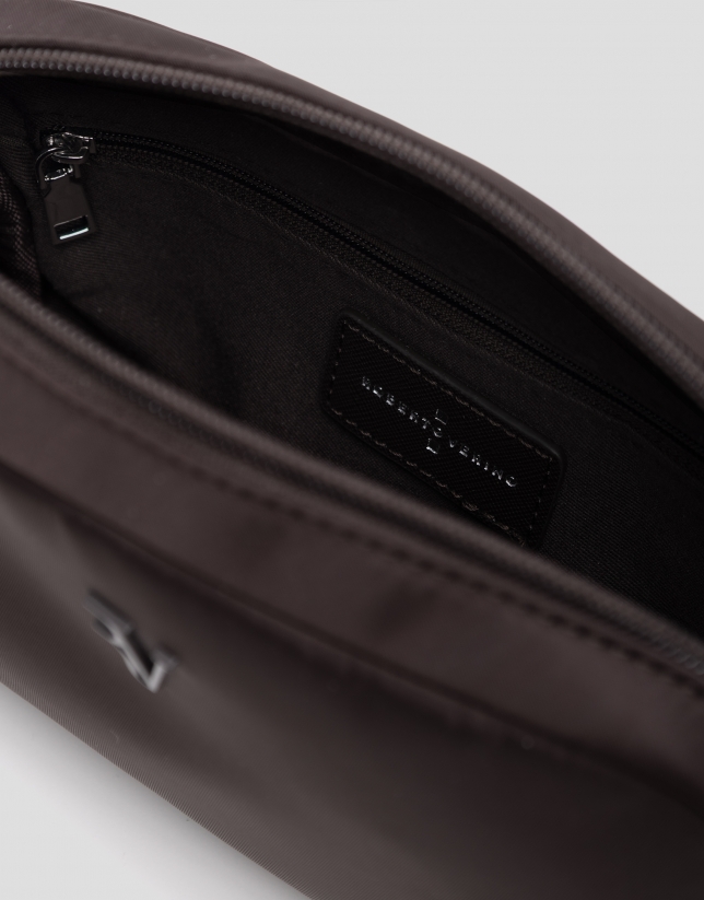 Violeta brown nylon toiletries bag