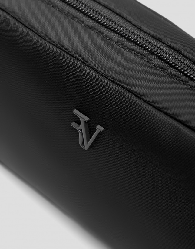 Violet black nylon toiletry bag