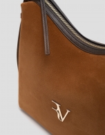 Margot brown suede hobo bag