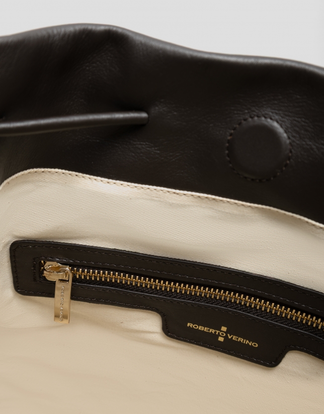 Daniela Hobo shoulder bag in brown leather