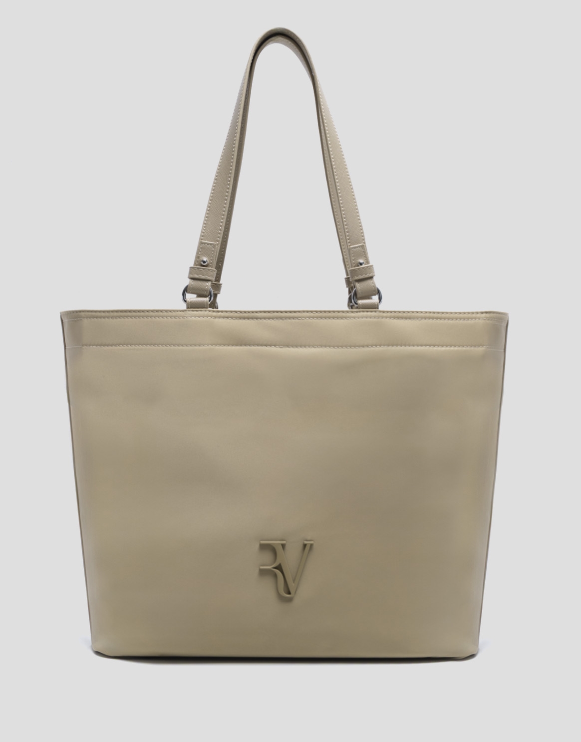Violet beige nylon shopper bag