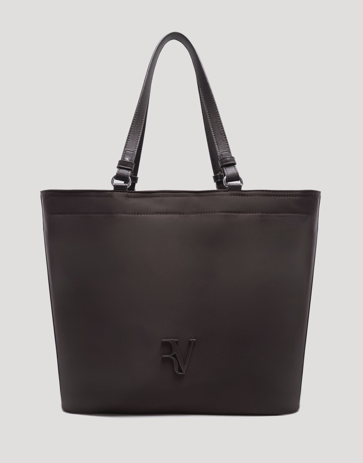 Violet brown nylon shopper bag