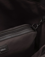 Violet brown nylon shopper bag