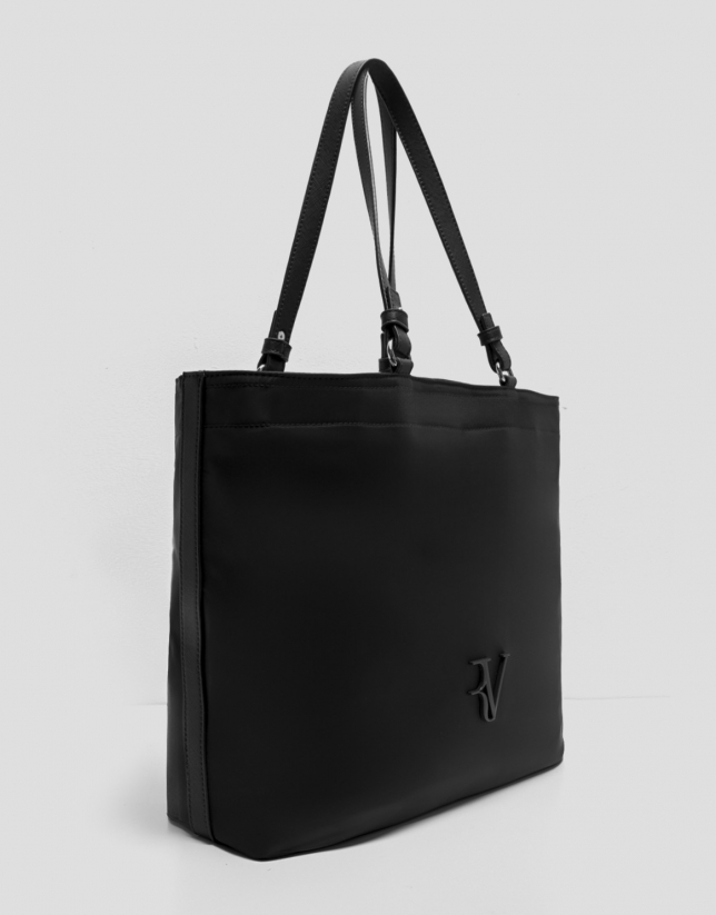 Violeta black nylon shopper bag