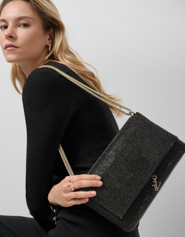 Aretha Maxi Black clutch bag