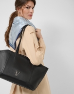 Bolso shopper Megan Zipper piel negro