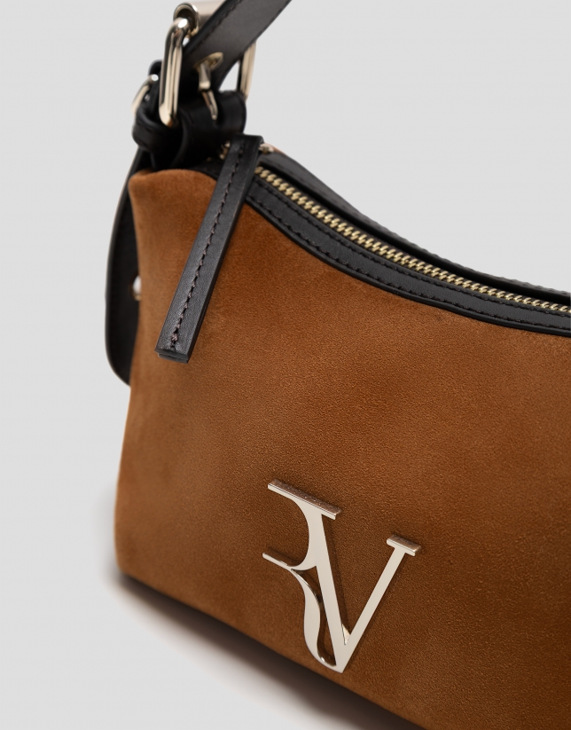 Margot Mini brown suede clutch bag