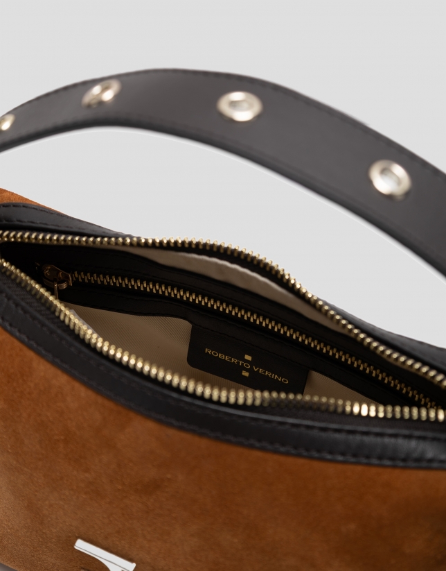 Margot Mini brown suede clutch bag