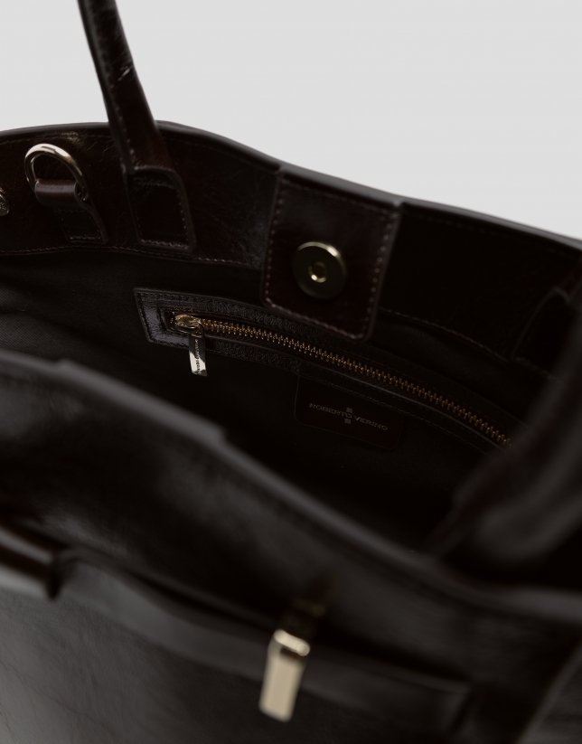 Ares Maxi brown leather handbag