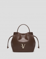 Daniela Midi brown leather handbag