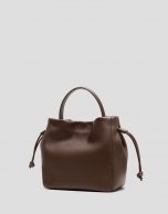 Daniela Midi brown leather handbag