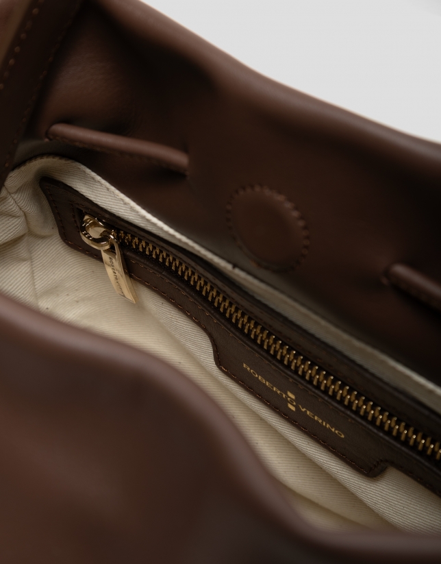 Daniela Midi brown leather handbag
