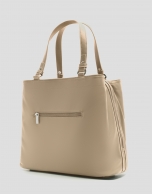 Bolso de mano Hobo Violeta M nailon beige