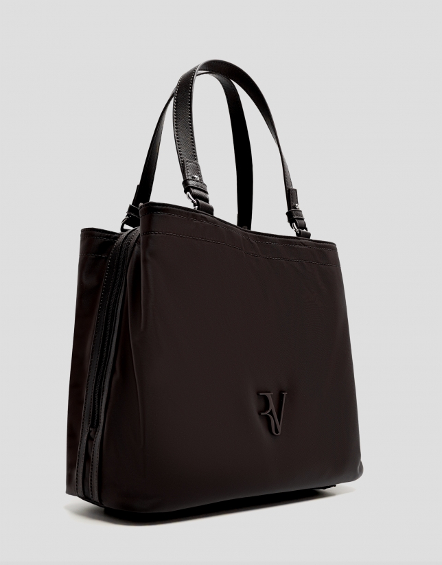 Bolso de mano Hobo Violeta M nailon marrón