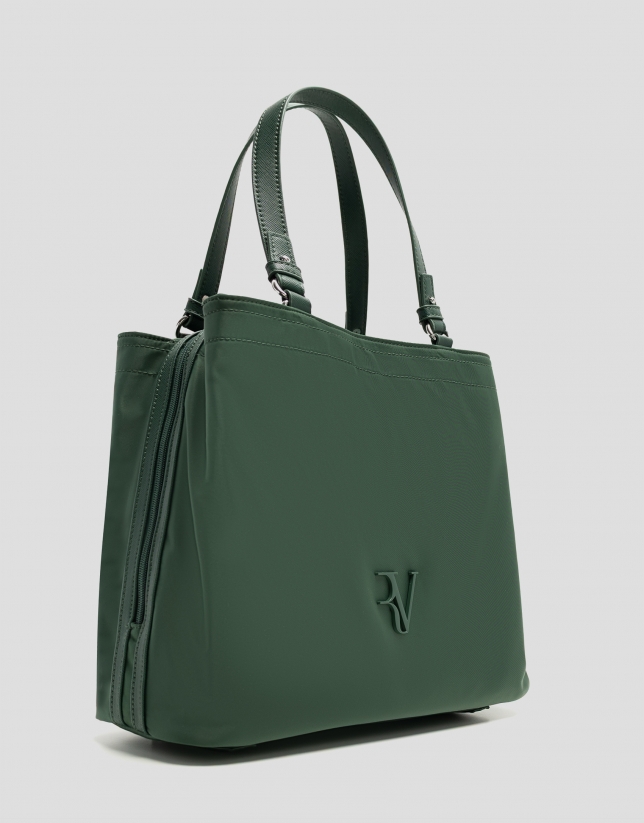 Bolso de mano Hobo Violeta M nailon verde