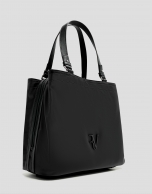 Bolso de mano Hobo Violeta M nailon negro