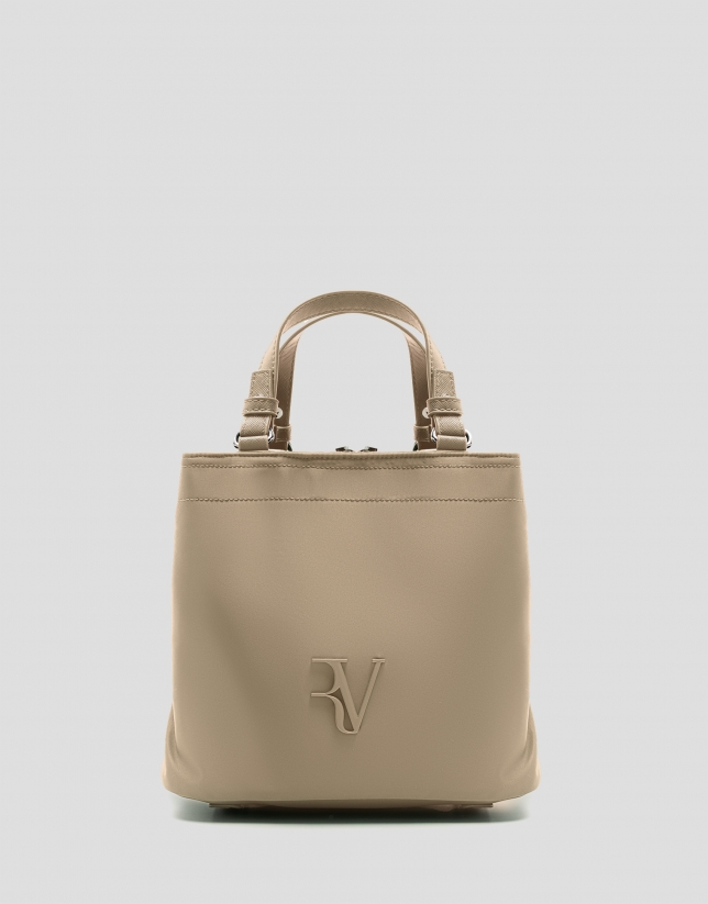 Bolso de mano Hobo Violeta S nailon beige