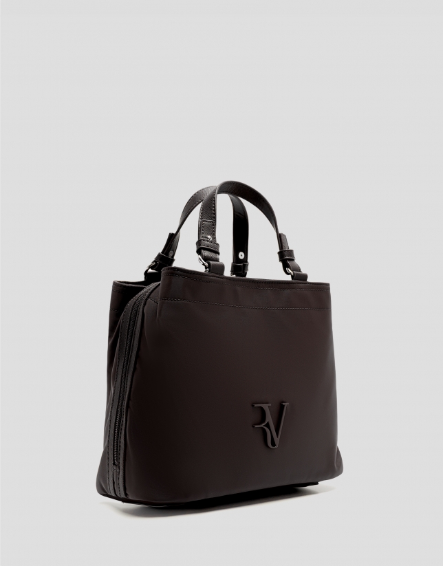 Bolso de mano Hobo Violeta S nailon marrón