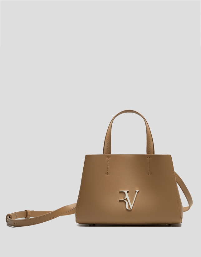 Bruna Shopper mini camel leather bag