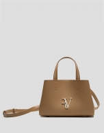 Bruna Shopper mini camel leather bag