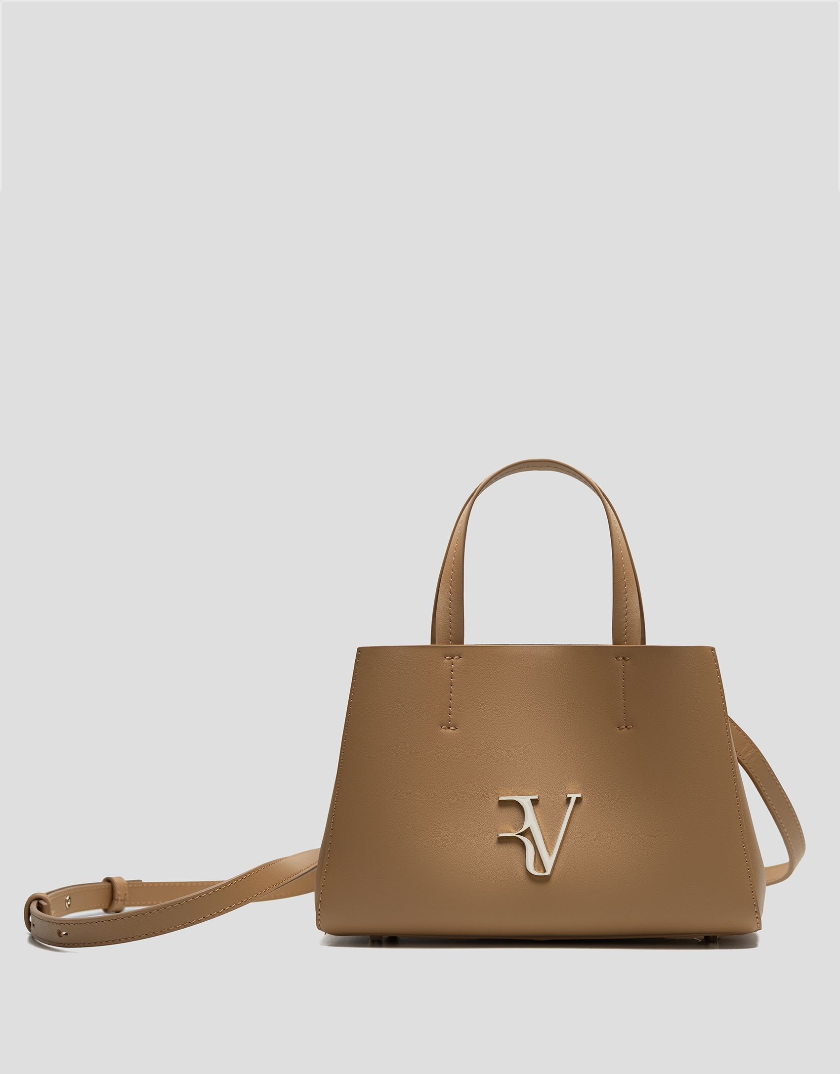 Bruna Shopper mini camel leather bag