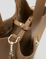 Bruna Shopper mini camel leather bag