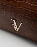 Valentina brown coconut leather satchel bag