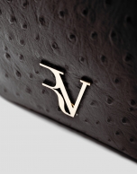 Bolso bandolera Taylor grabado avestruz marrón