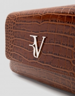 Bolso bandolera Valentina piel coco marrón