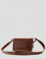 Bolso bandolera Valentina piel coco marrón