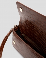 Bolso bandolera Valentina piel coco marrón