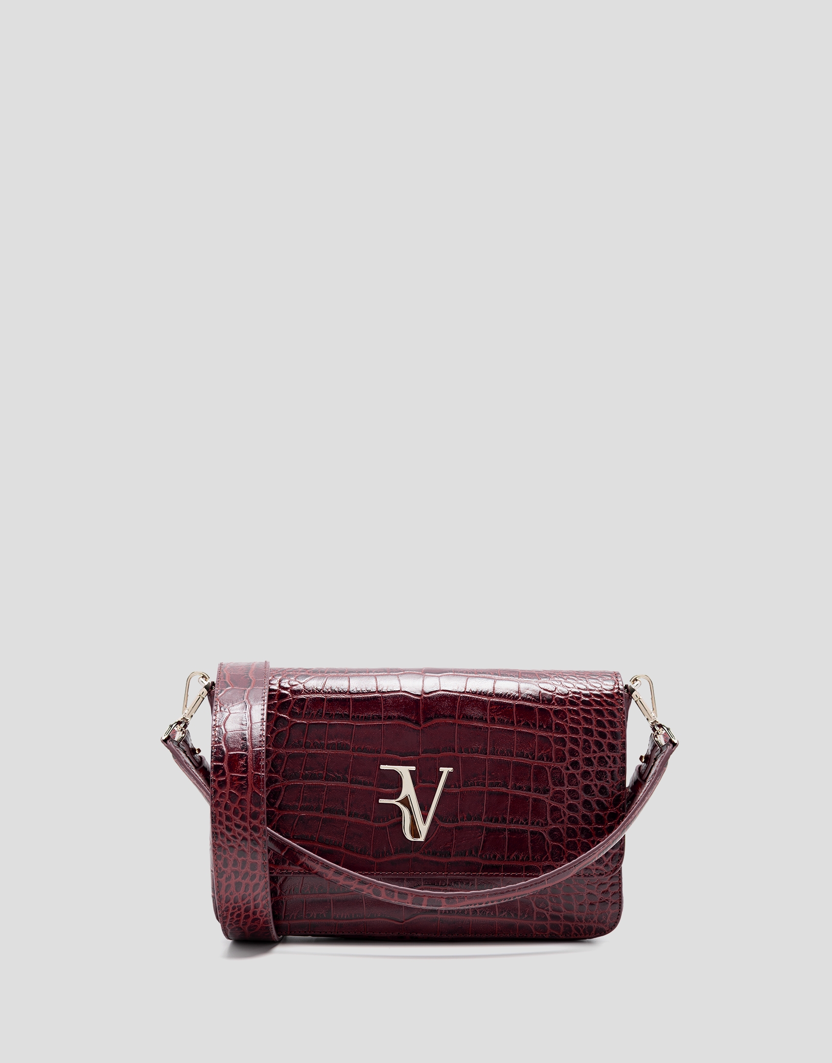 Valentina burgundy coconut leather shoulder bag