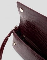 Valentina burgundy coconut leather shoulder bag