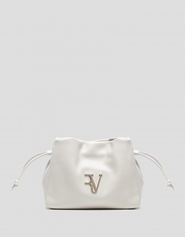 Daniela shoulder bag in ecru leather