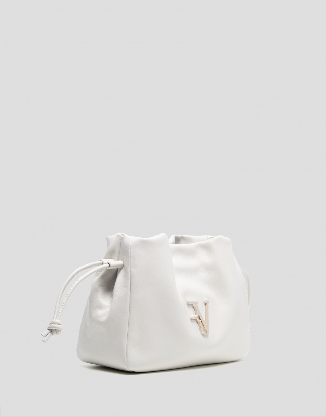 Daniela shoulder bag in ecru leather